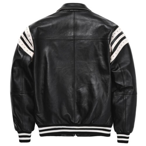 Alternative view of Pelle Pelle Encrusted Plush 78 Soda Club Black Leather Varsity Jacket