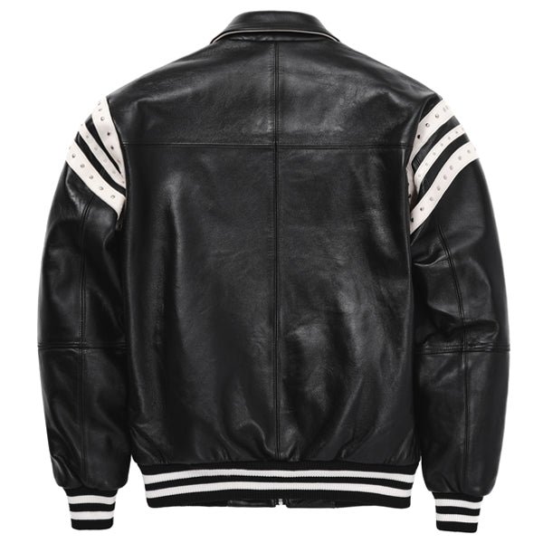 Pelle Pelle Encrusted Plush 78 Soda Club Black Leather Varsity Jacket - Image 2