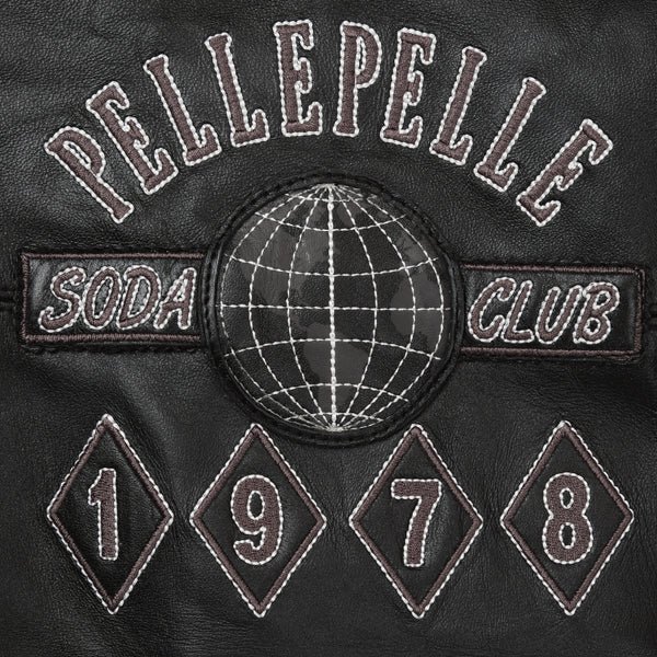 Pelle Pelle Logo World Famous Soda Club Full Black Leather Jacket - Image 6