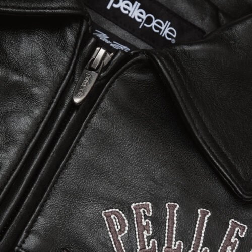 Pelle Pelle Logo World Famous Soda Club Full Black Leather Jacket - Image 5
