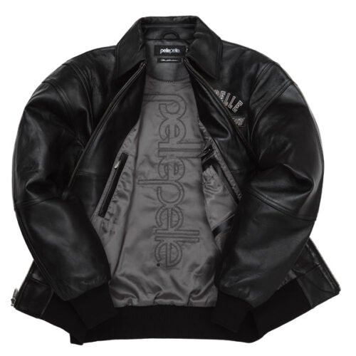 Pelle Pelle Logo World Famous Soda Club Full Black Leather Jacket - Image 3