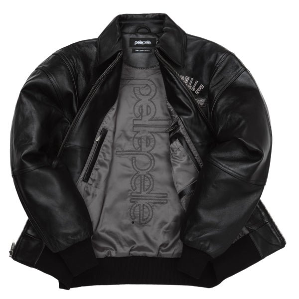 Pelle Pelle Logo World Famous Soda Club Full Black Leather Jacket - Image 3