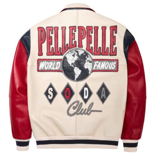 Alternative view of Pelle Pelle World Famous Soda Club Cream Red Leather Jacket