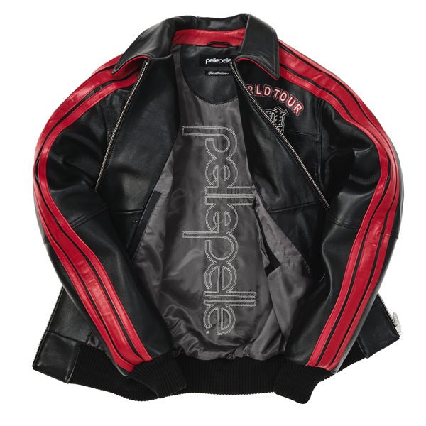Pelle Pelle 78 World Tour Plush Black & Red Leather Varsity Jacket - Image 3