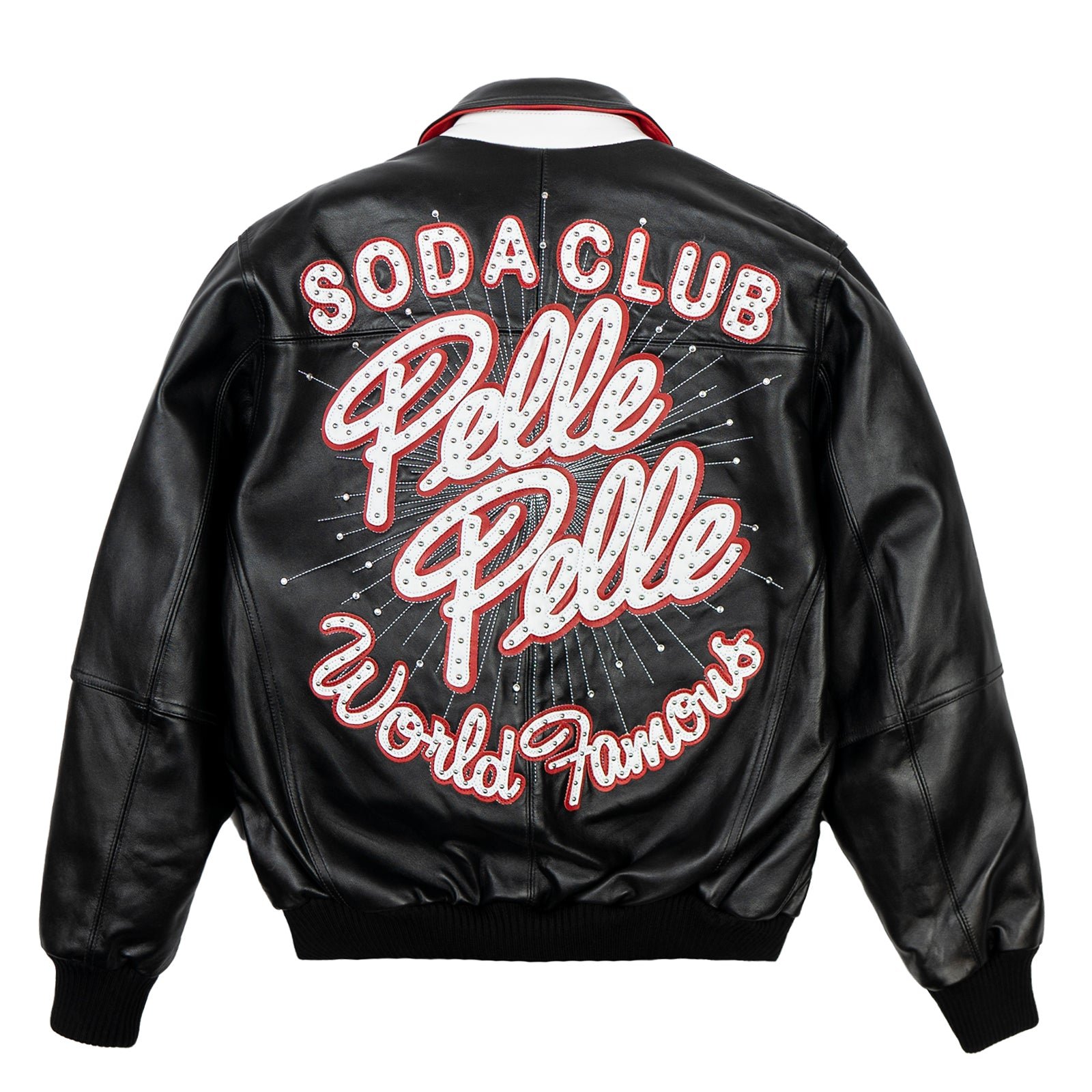 Pelle Pelle Logo World Famous Soda Club Black Leather Jacket - Image 2