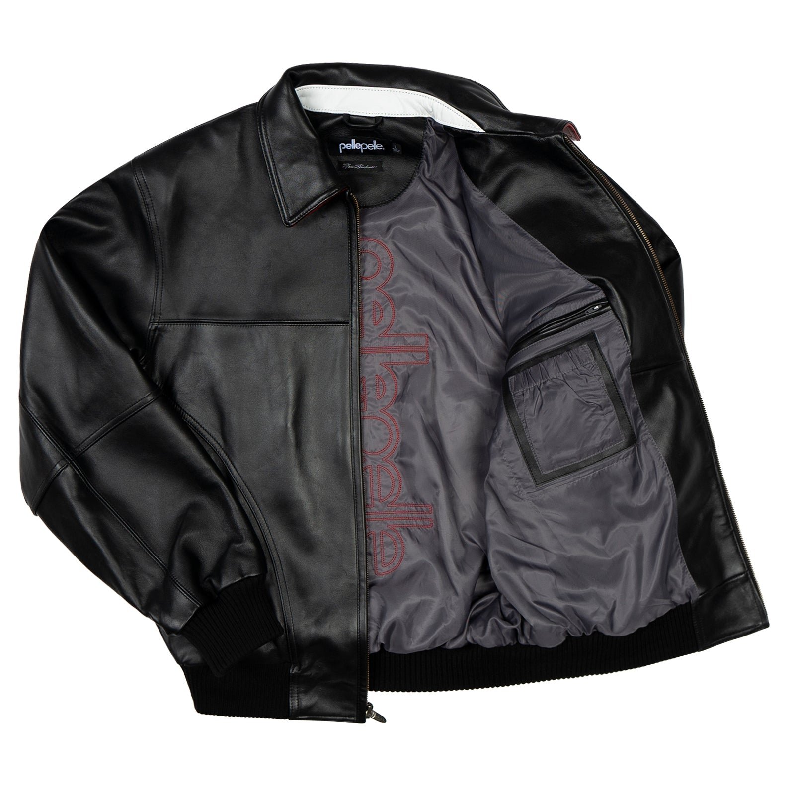 Pelle Pelle Logo World Famous Soda Club Black Leather Jacket - Image 3