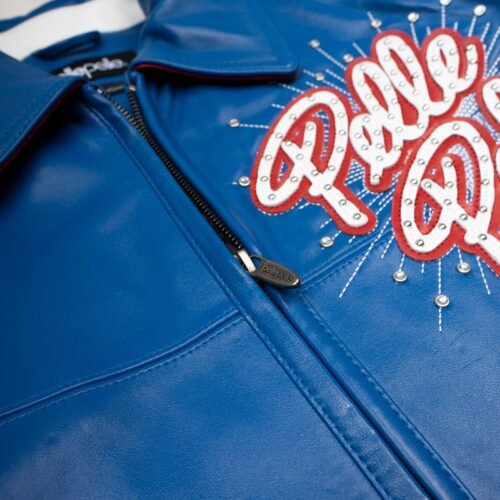 Pelle Pelle World Famous Soda Club Royal Blue Leather Varsity Jacket - Image 3