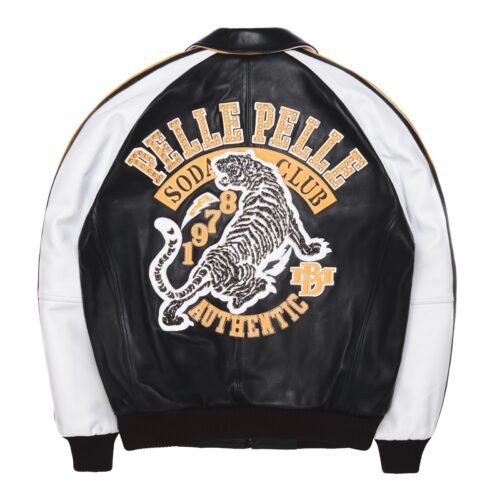 Alternative view of Pelle Pelle Soda Club Tiger Black & White Leather Jacket