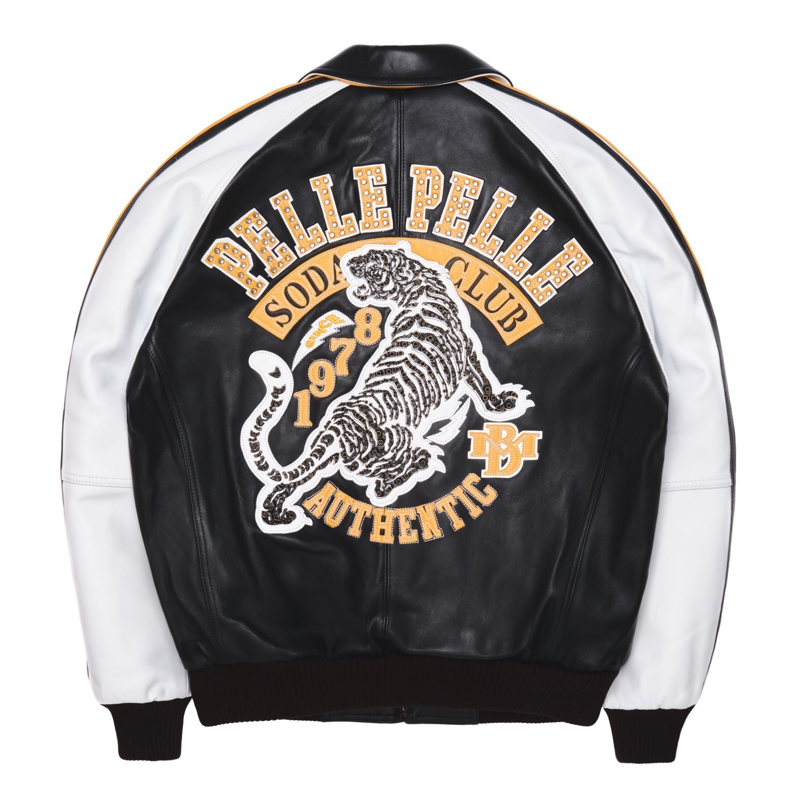 Pelle Pelle Soda Club Tiger Black & White Leather Jacket - Image 2