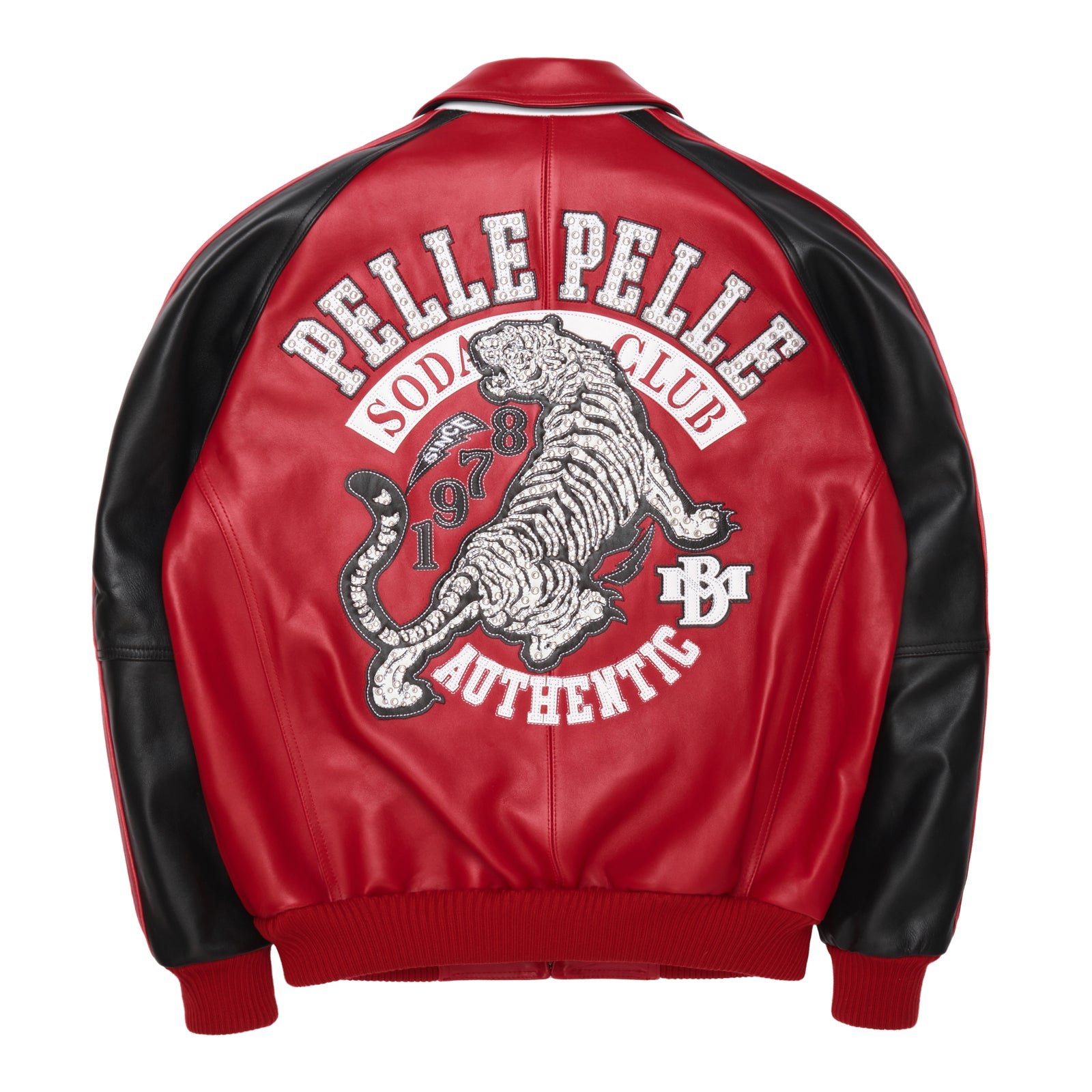 Pelle Pelle Soda Club Tiger Red & Black Leather Jacket