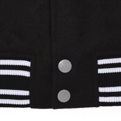 Pelle Pelle Black/Gray Wool & Leather Varsity Jacket - Image 6