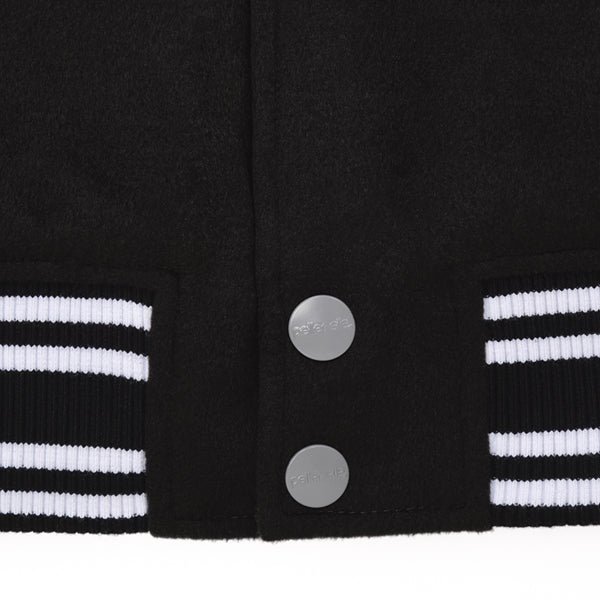 Pelle Pelle Black/Gray Wool & Leather Varsity Jacket - Image 6