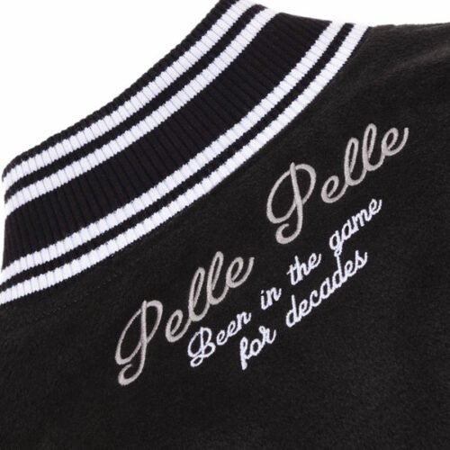 Pelle Pelle Black/Gray Wool & Leather Varsity Jacket - Image 7