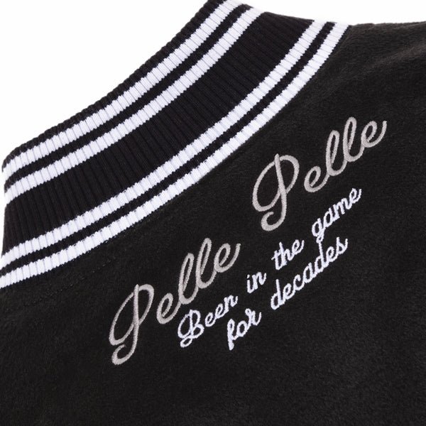 Pelle Pelle Black/Gray Wool & Leather Varsity Jacket - Image 7