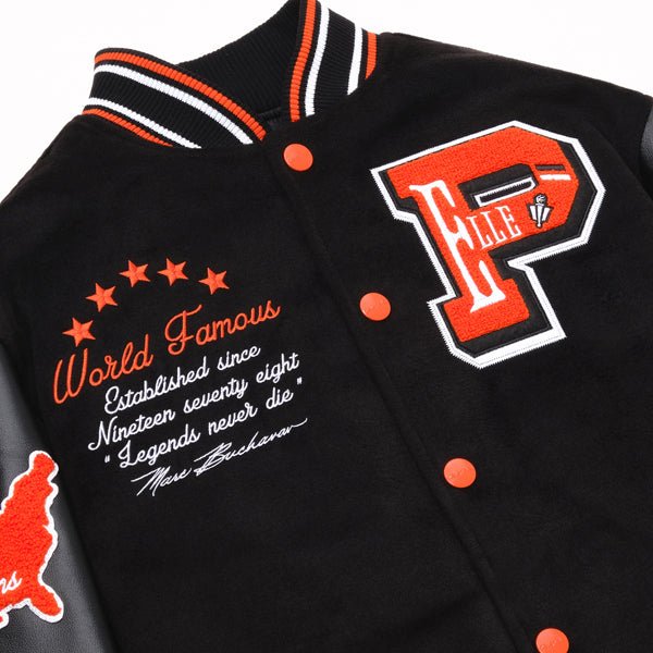 Pelle Pelle World Famous Black Wool & Leather Varsity Jacket - Image 4