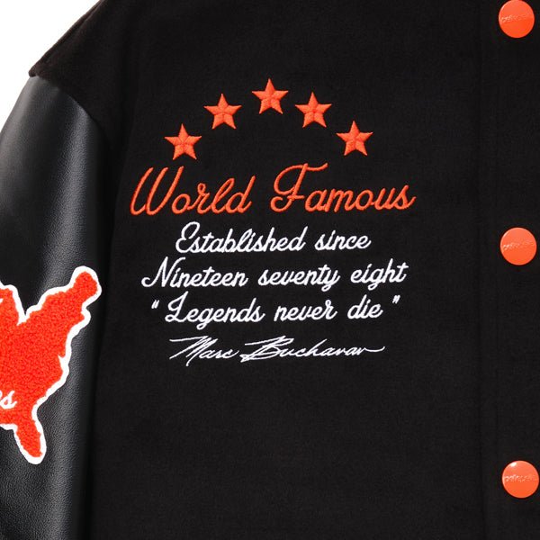 Pelle Pelle World Famous Black Wool & Leather Varsity Jacket - Image 6