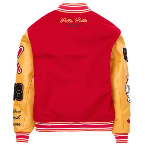 Alternative view of Pelle Pelle World Famous Red/Yellow Varsity Jacket