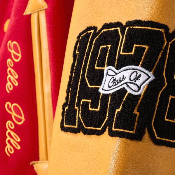 Pelle Pelle World Famous Red/Yellow Varsity Jacket - Image 6