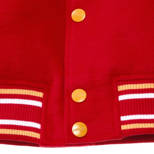 Pelle Pelle World Famous Red/Yellow Varsity Jacket - Image 7