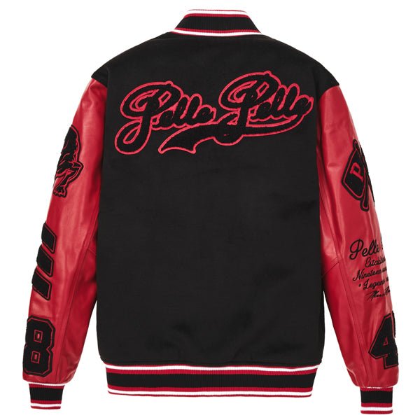 Pelle Pelle Black/Red Wool & Leather Varsity Jacket - Image 2