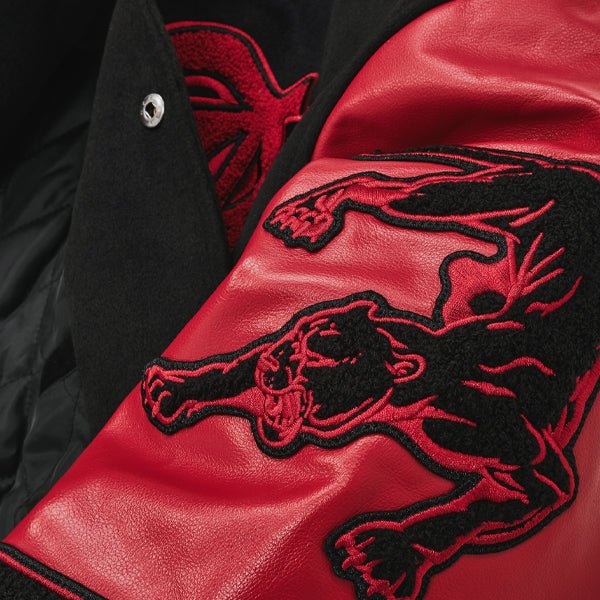 Pelle Pelle Black/Red Wool & Leather Varsity Jacket - Image 5