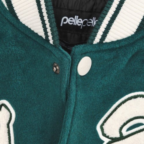 Pelle Pelle Green/White Wool & Leather Varsity Jacket - Image 4