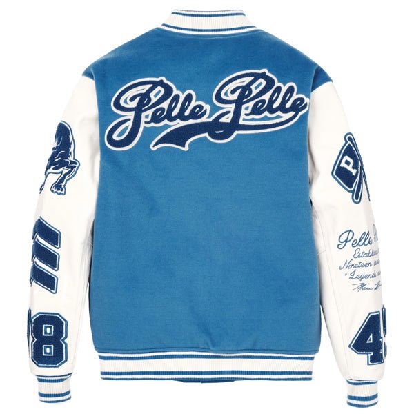 Pelle Pelle World Famous Blue & White Wool/Leather Varsity Jacket - Image 2