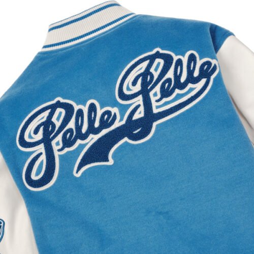 Pelle Pelle World Famous Blue & White Wool/Leather Varsity Jacket - Image 5