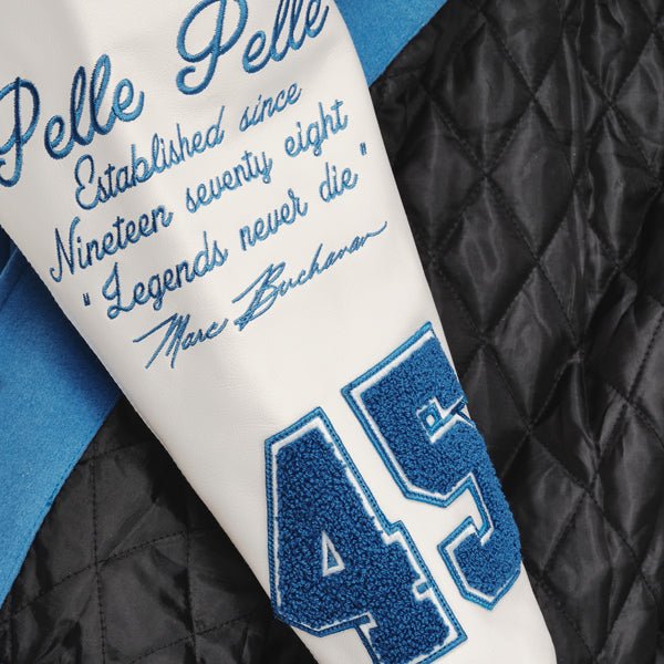 Pelle Pelle World Famous Blue & White Wool/Leather Varsity Jacket - Image 7