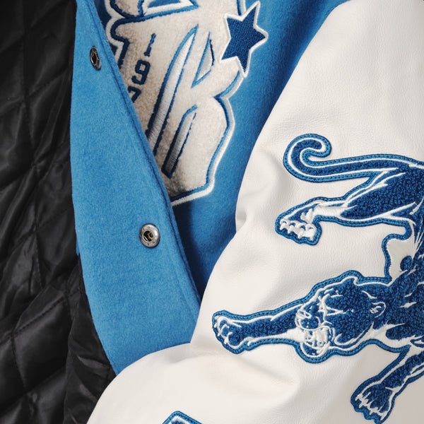 Pelle Pelle World Famous Blue & White Wool/Leather Varsity Jacket - Image 8