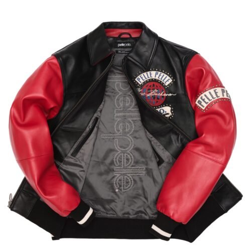 Pelle Pelle World Tour Red & Black Leather Jacket - Image 3