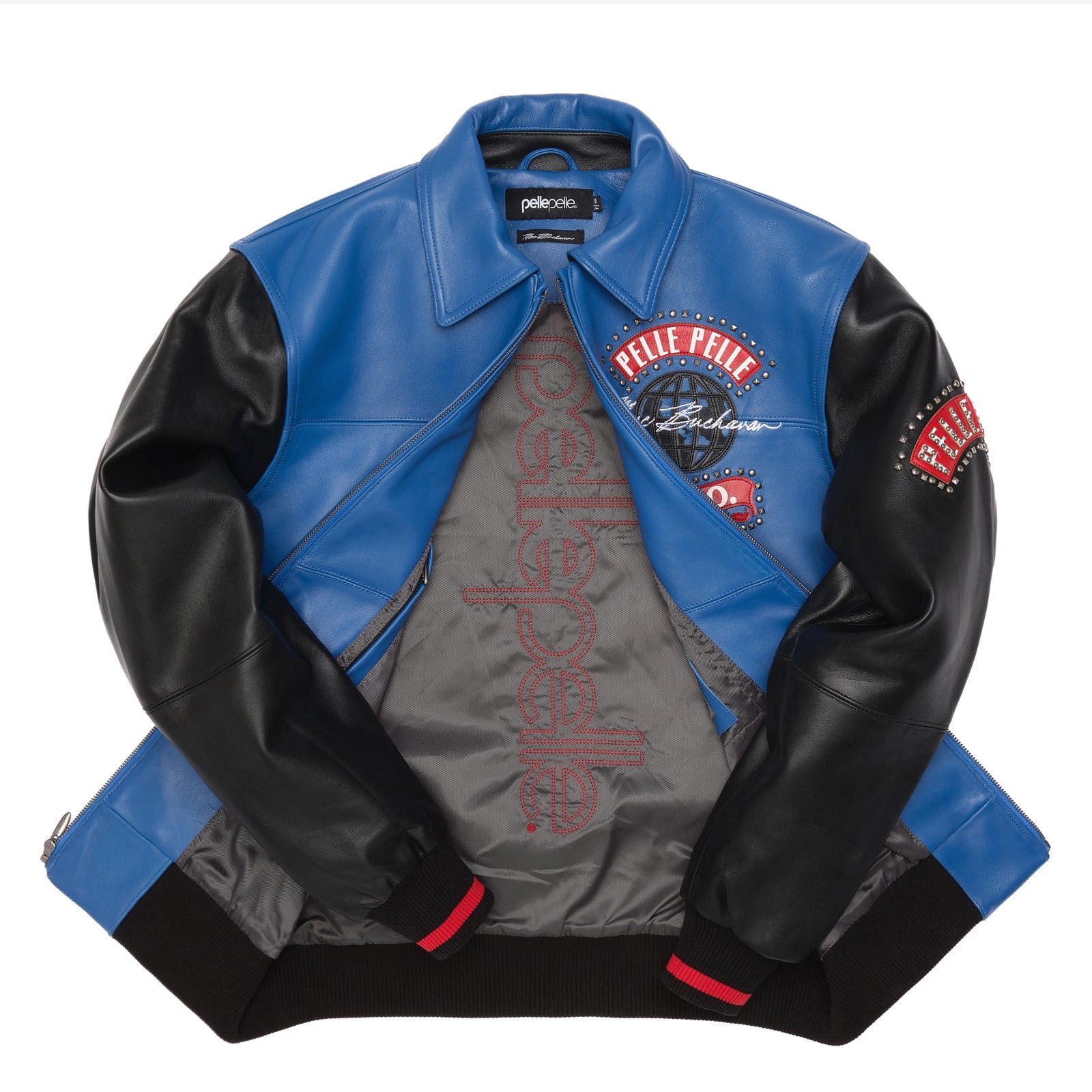 Pelle Pelle World Tour Royal & Black Leather Jacket - Image 3