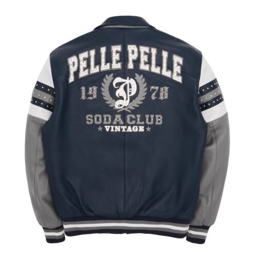 Alternative view of Pelle Pelle Arches Navy & Gray Leather Jacket