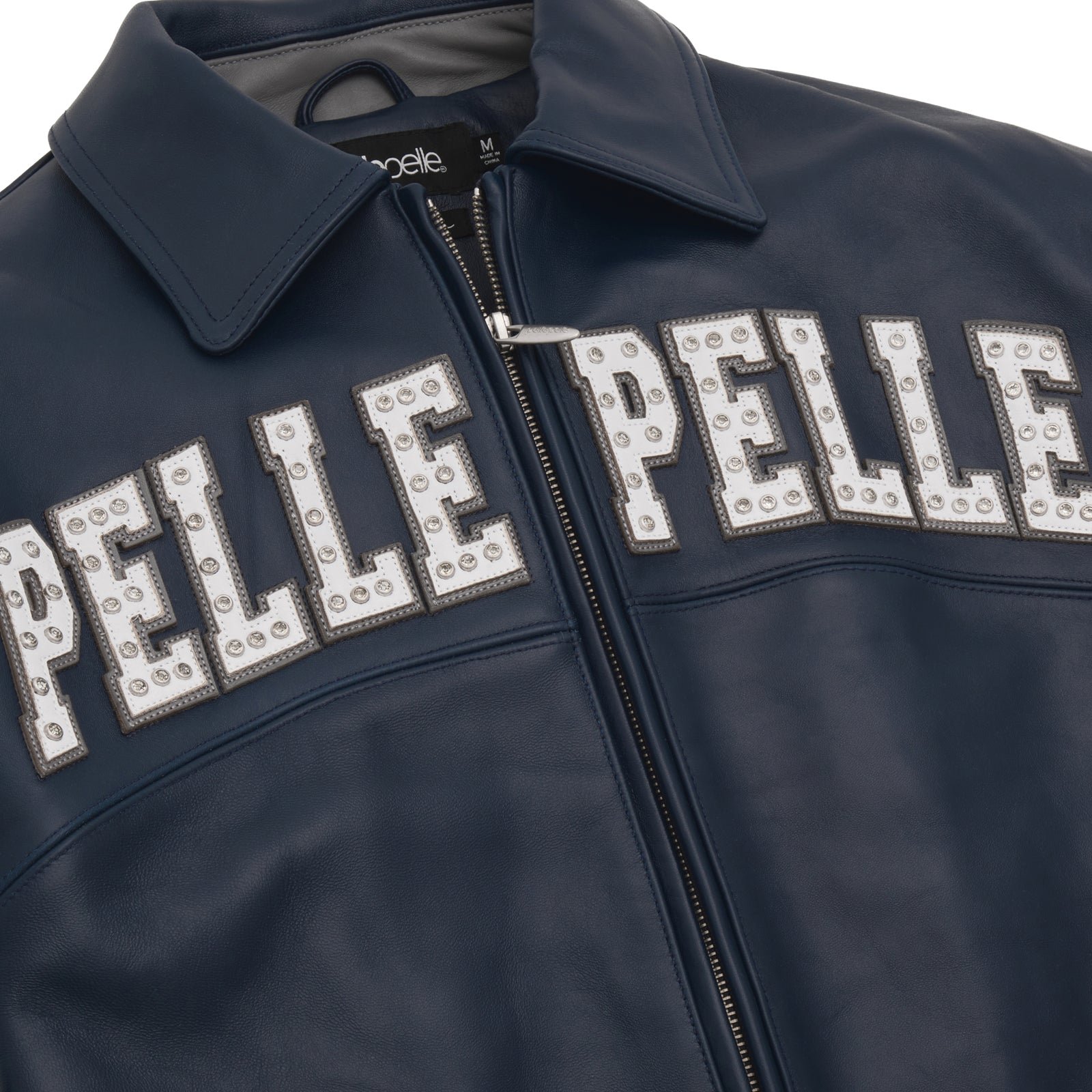 Pelle Pelle Arches Navy & Gray Leather Jacket - Image 4