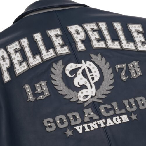 Pelle Pelle Arches Navy & Gray Leather Jacket - Image 5