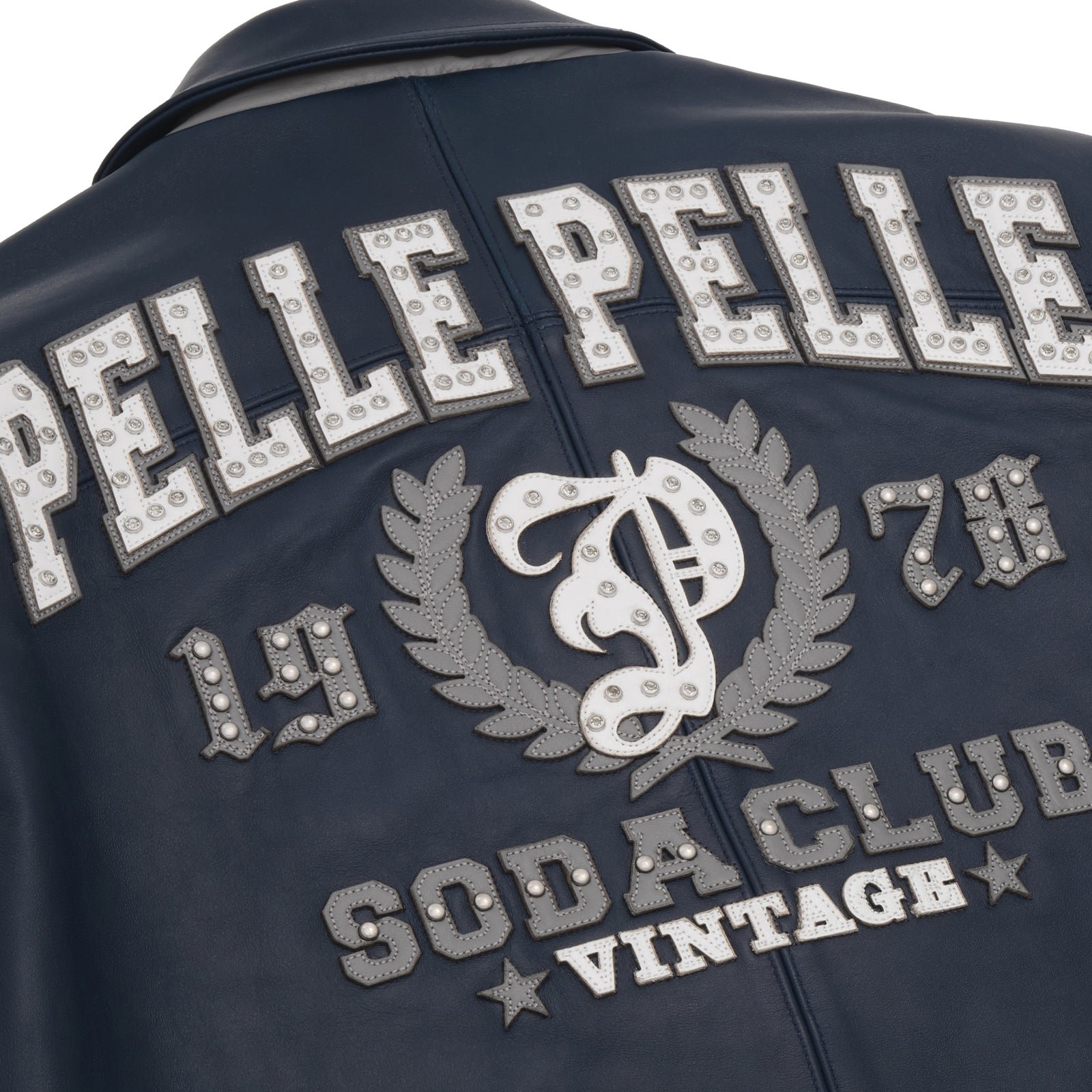 Pelle Pelle Arches Navy & Gray Leather Jacket - Image 5
