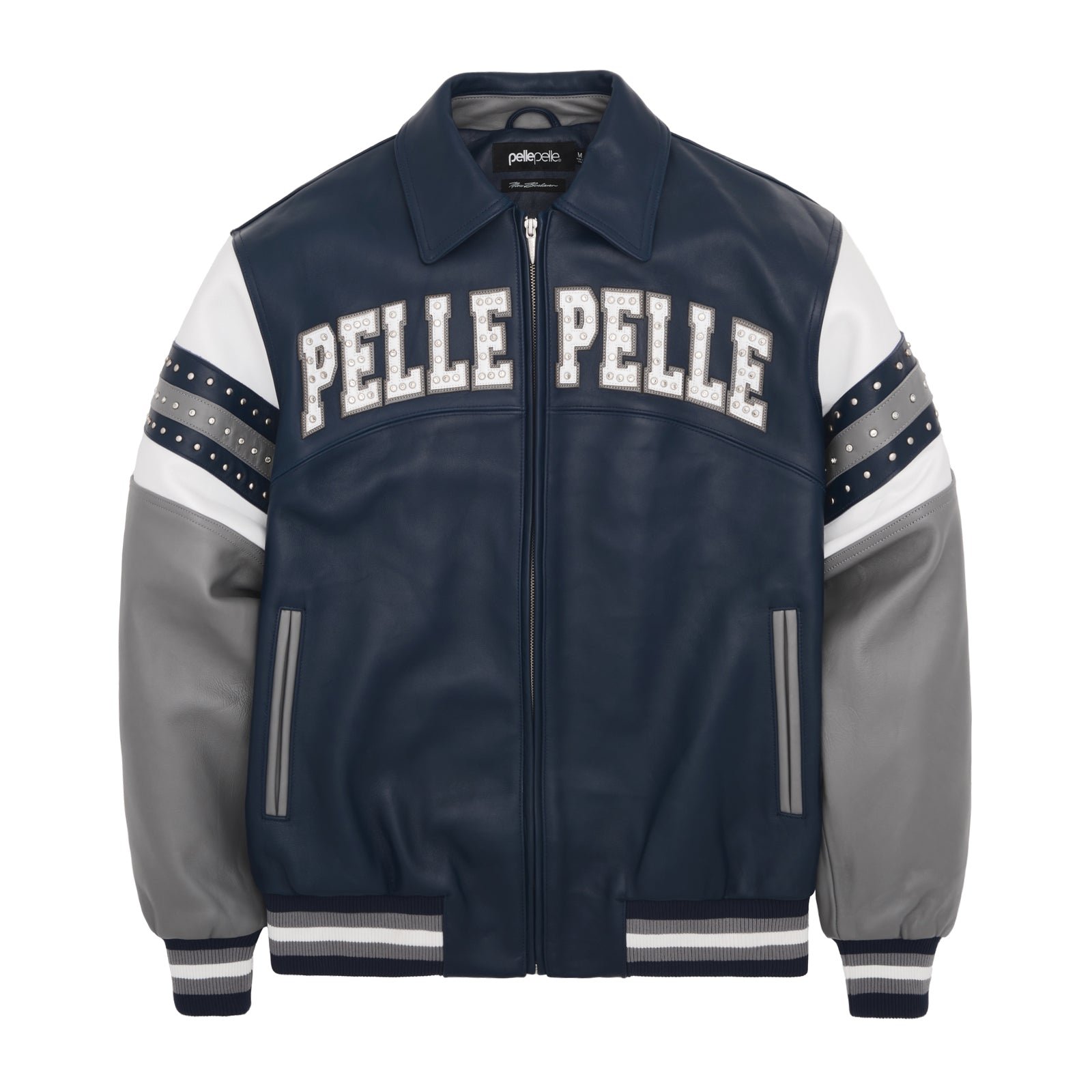 Pelle Pelle Arches Navy & Gray Leather Jacket