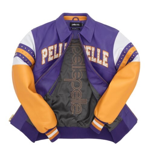 Pelle Pelle Arches Purple & Yellow Leather Jacket - Image 3