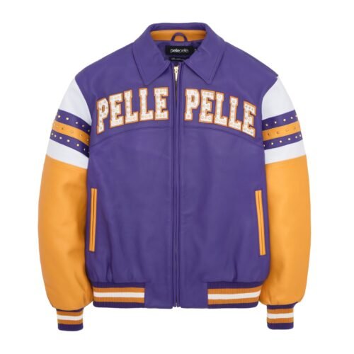 Pelle Pelle Arches Purple & Yellow Leather Jacket