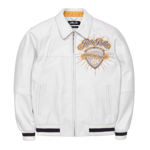 Pelle Pelle Legends Live Forever White Leather Jacket
