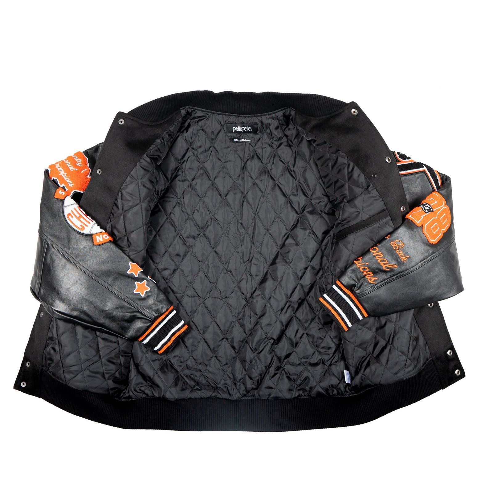 Pelle Pelle World Famous Black Wool & Leather Varsity Jacket - Image 3