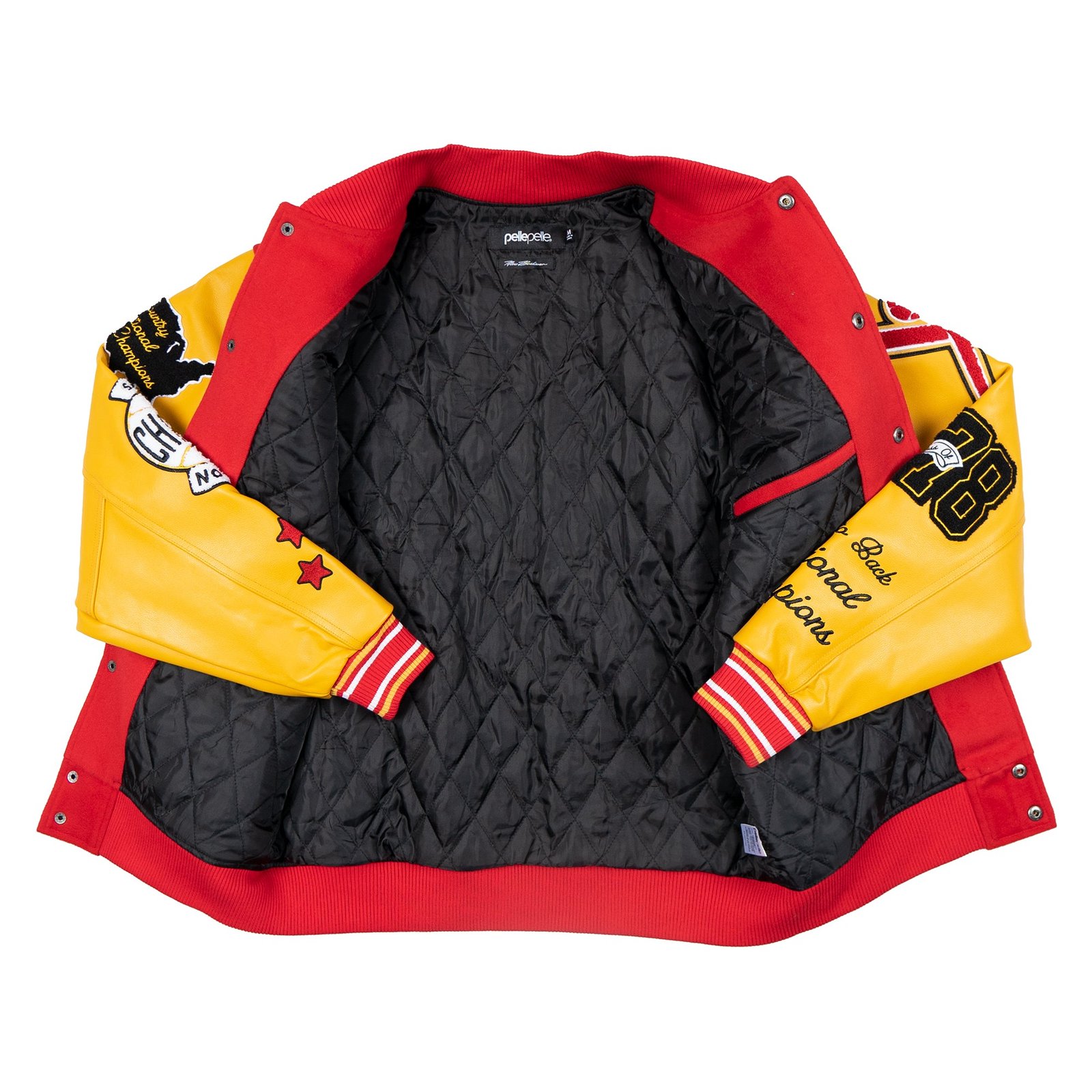 Pelle Pelle World Famous Red/Yellow Varsity Jacket - Image 3