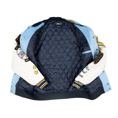 Pelle Pelle Light Blue & White Wool/Leather Varsity Jacket - Image 3
