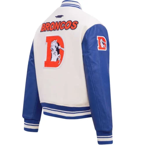 Denver Broncos Classic Rib Wool & Leather Varsity Jacket