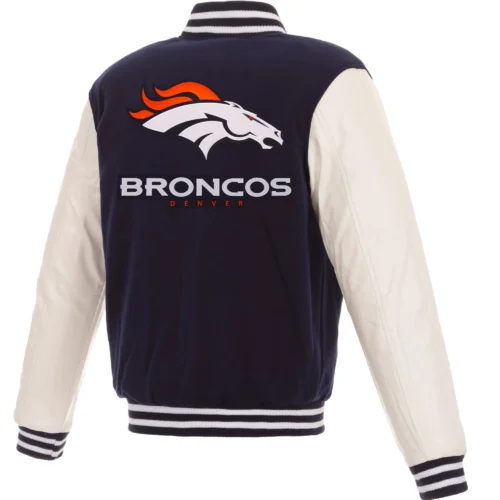 Denver Broncos Football Team players Wool & Leather Varsity Jacket