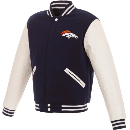 Denver Broncos Football Team players Wool & Leather Varsity Jacket