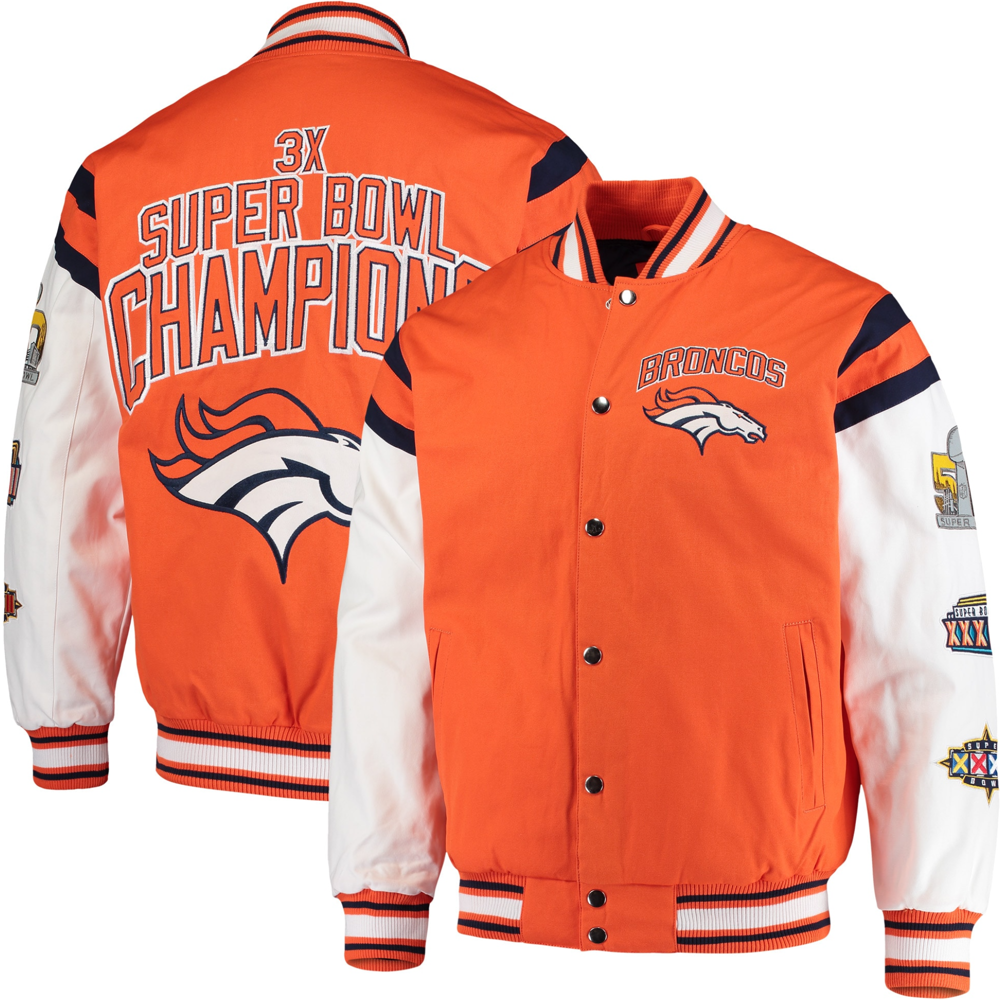 Denver Broncos G-III Sports by Carl Banks Satin Varsity Jacket