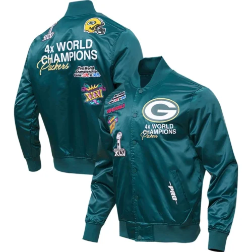 Green Bay Packers Championship Team players Satin Varsity Jacket