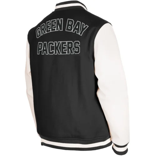 Green Bay Packers Classic Rib Wool & Leather Varsity Jacket