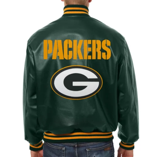 Green Bay Packers Varsity Green Leather Jacket